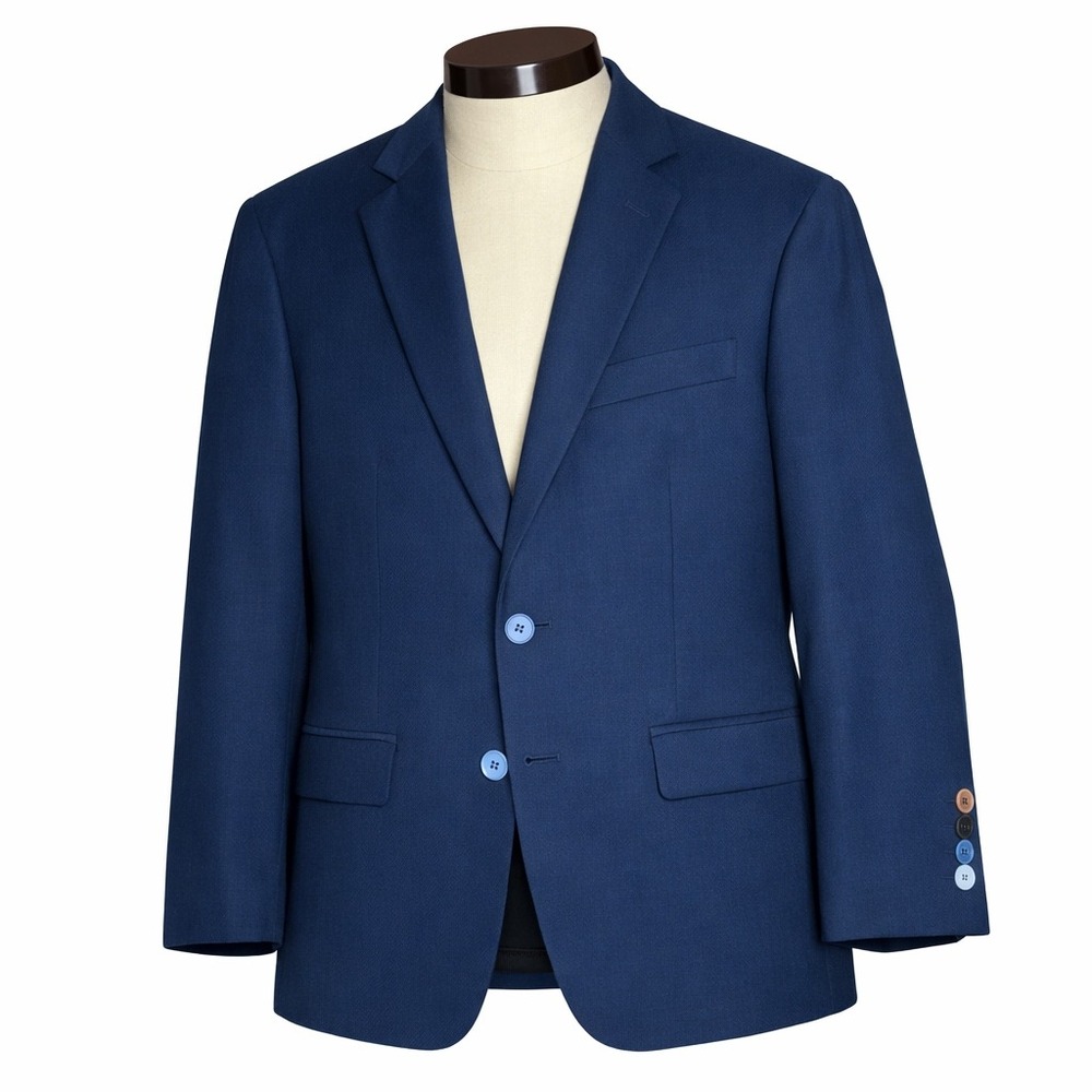 Tallia Blazer Mens M Navy Blue Paisley Lining Sport Coat Poly Rayon Modern Dandy
